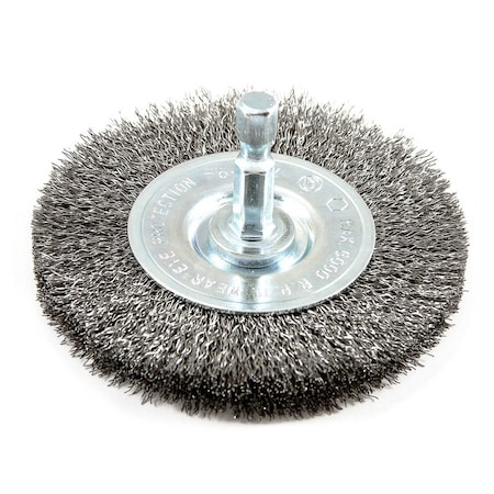 Forney Wire Wheel, Crimped, 3 in x .008 in x 1/4 in Hex Shank 72736